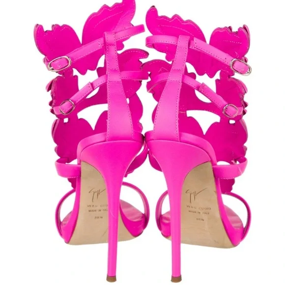 Giuseppe Zanotti Pink Leaf Sandals - Picture 4 of 9